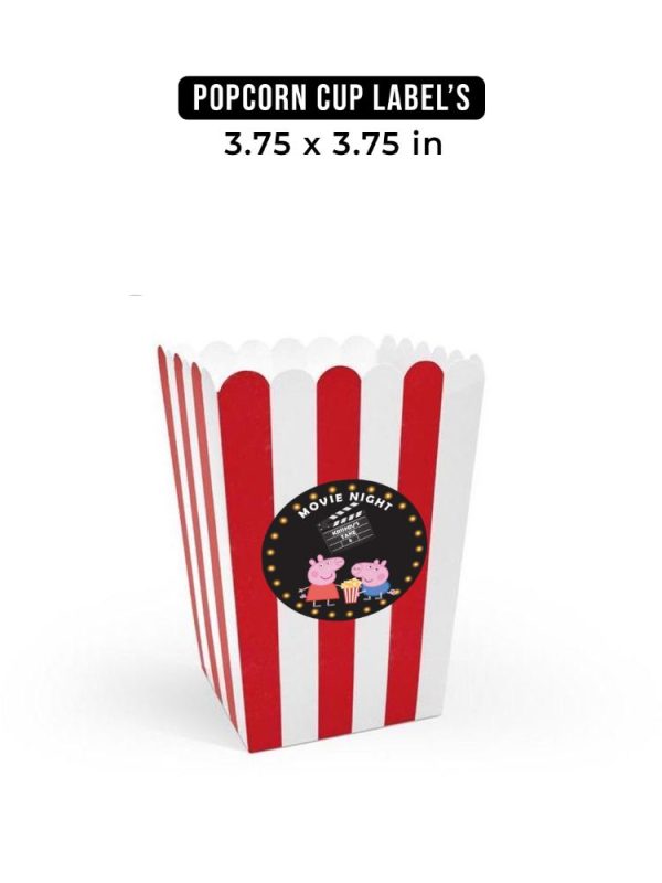 Peppa Pig Popcorn cup label’s